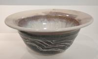 large white stoneware bowl by Peter Lee